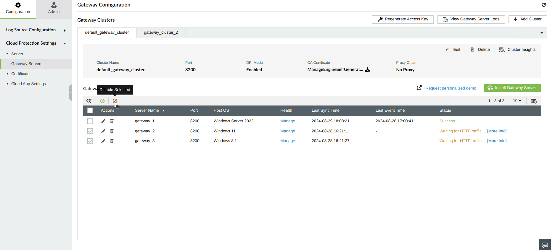 Configuring Gateway Server