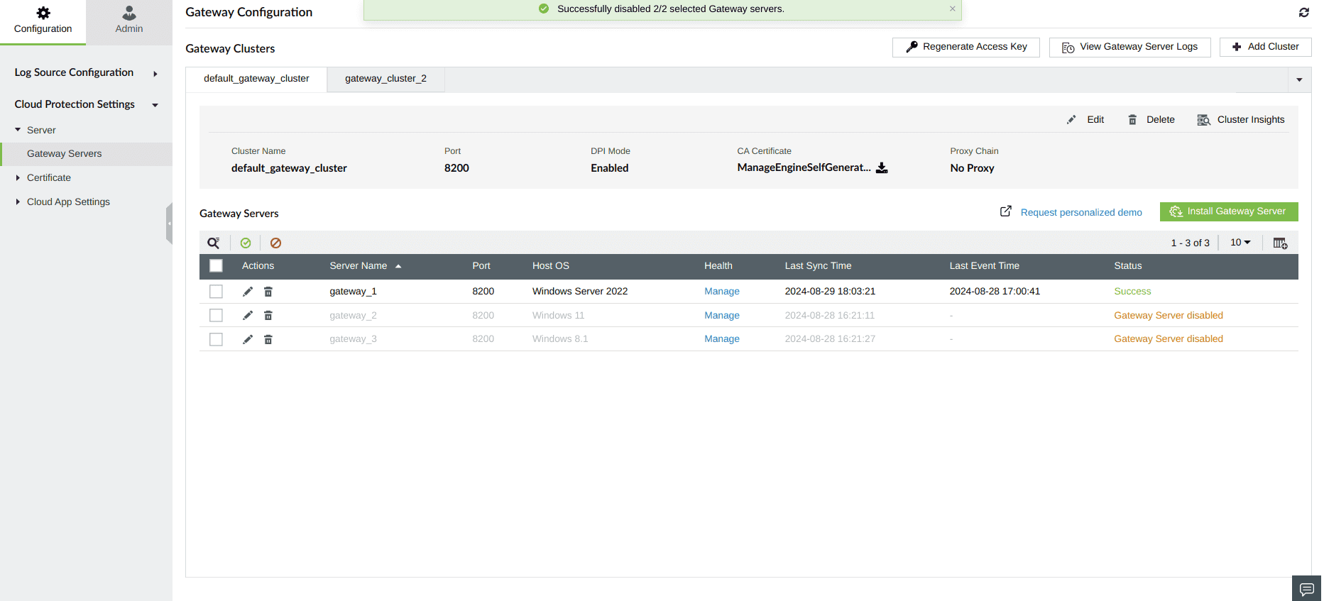 Configuring Gateway Server