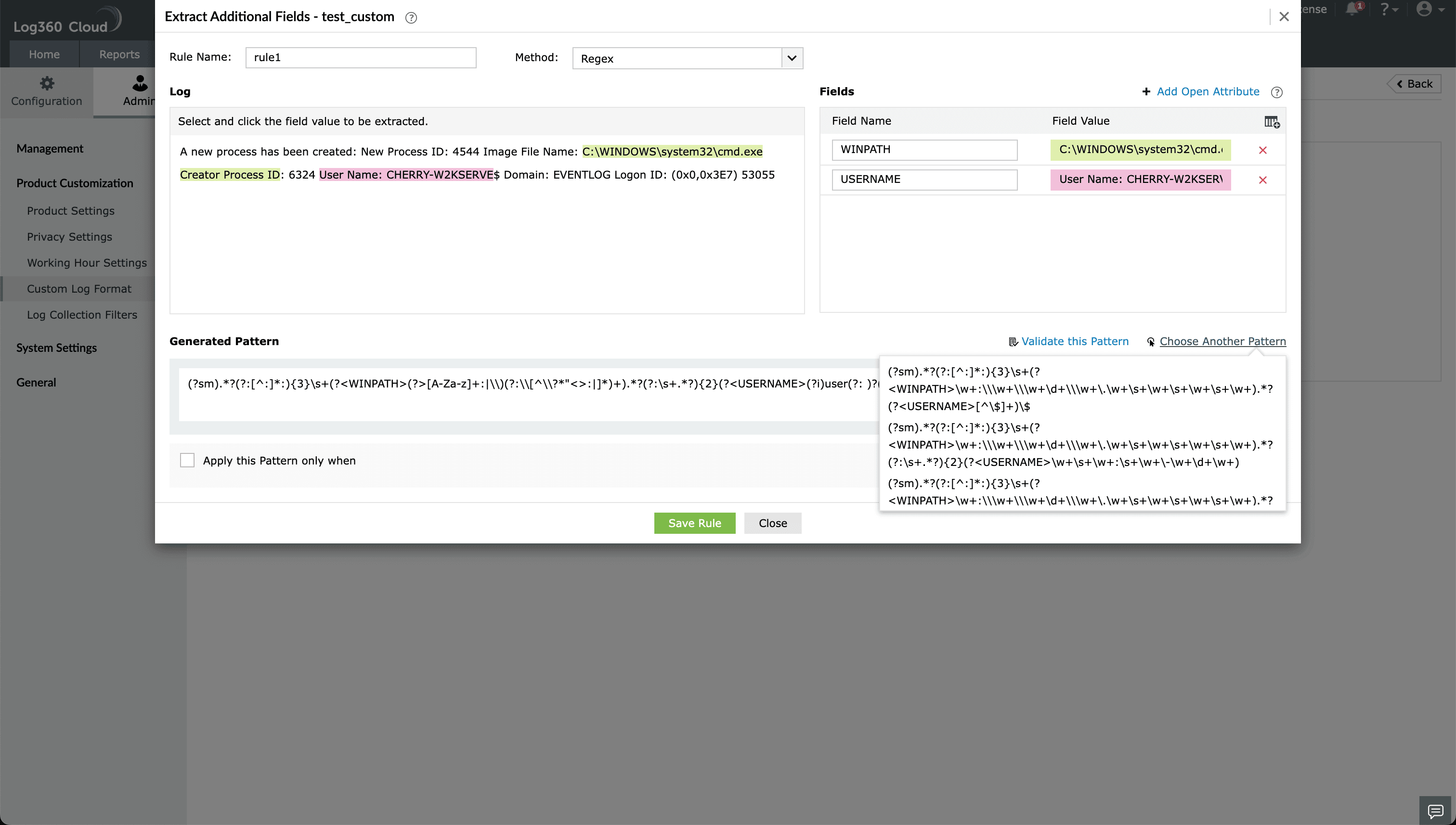 custom-log-parsing