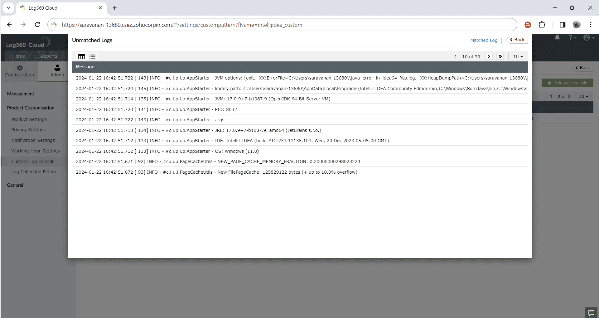 custom-log-parsing