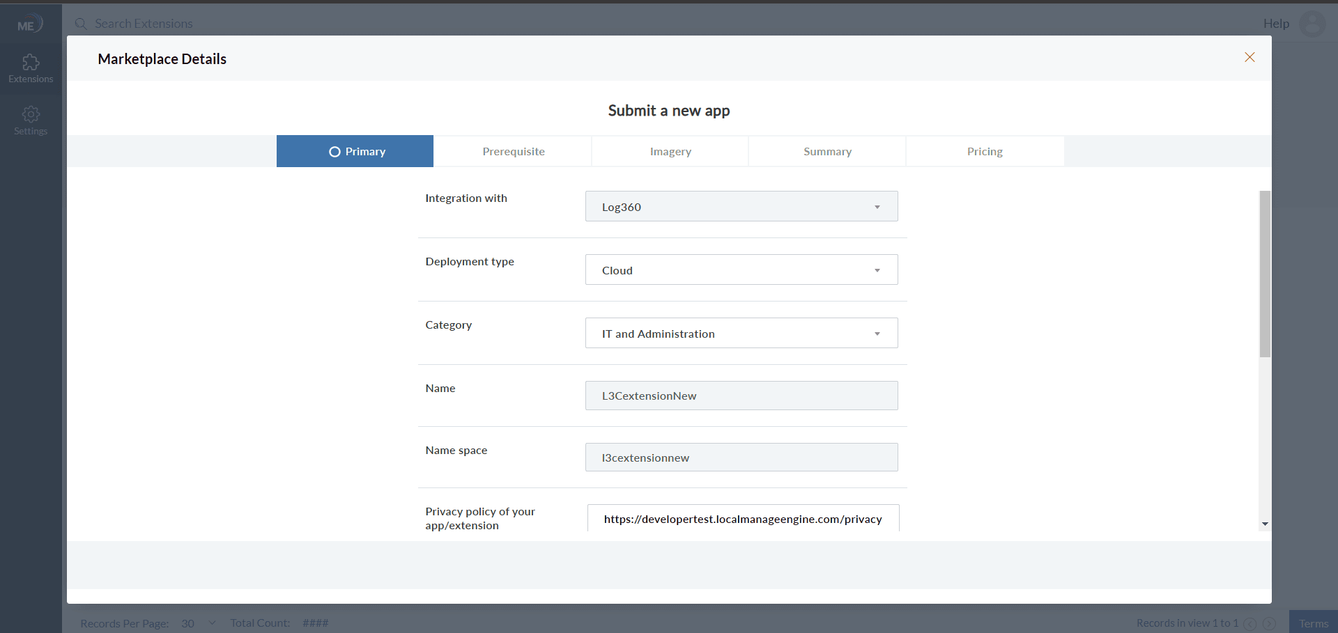 Extension Builder
