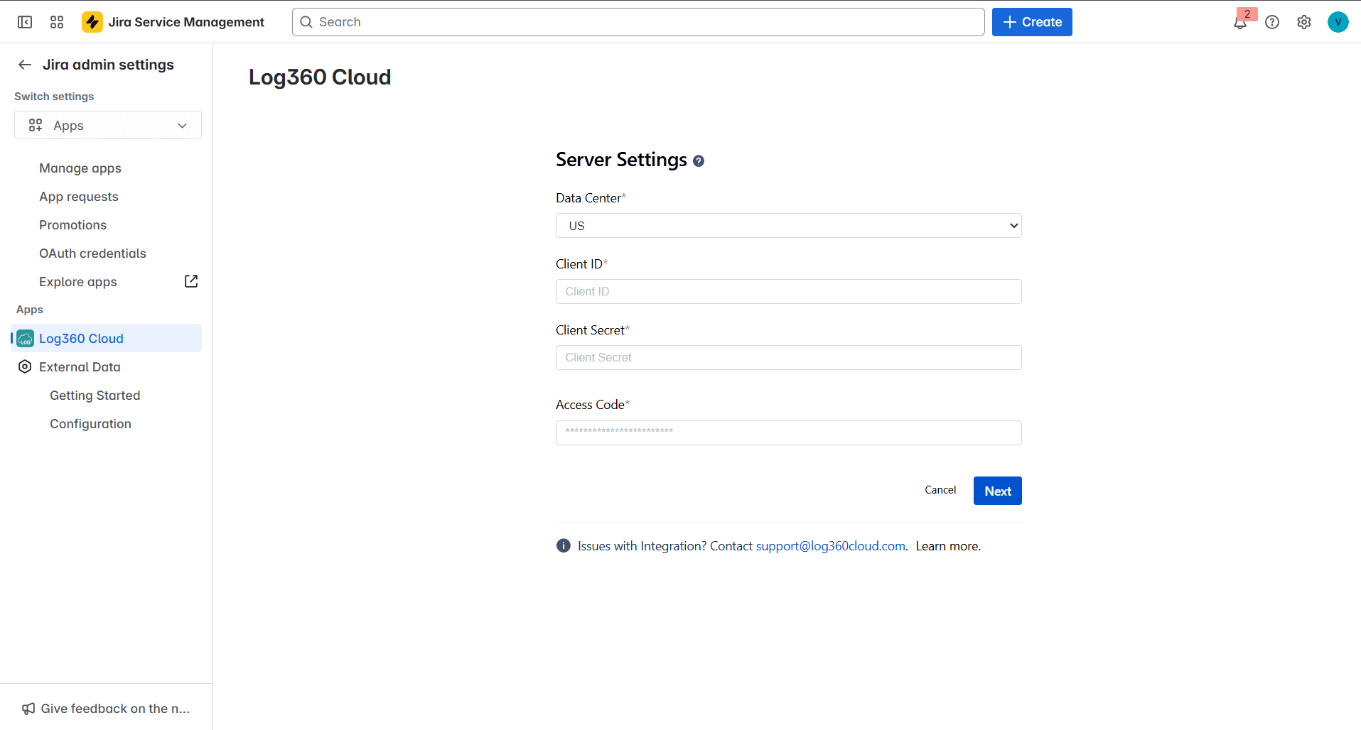 Jira Service Desk On-Demand 集成