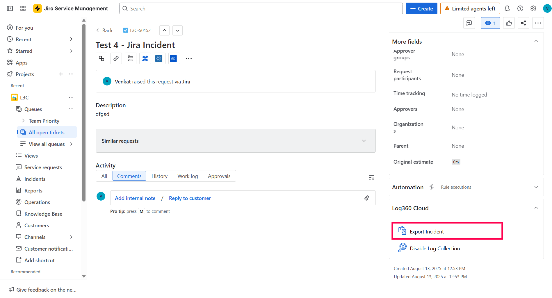 Jira Service Desk On-Demand 集成
