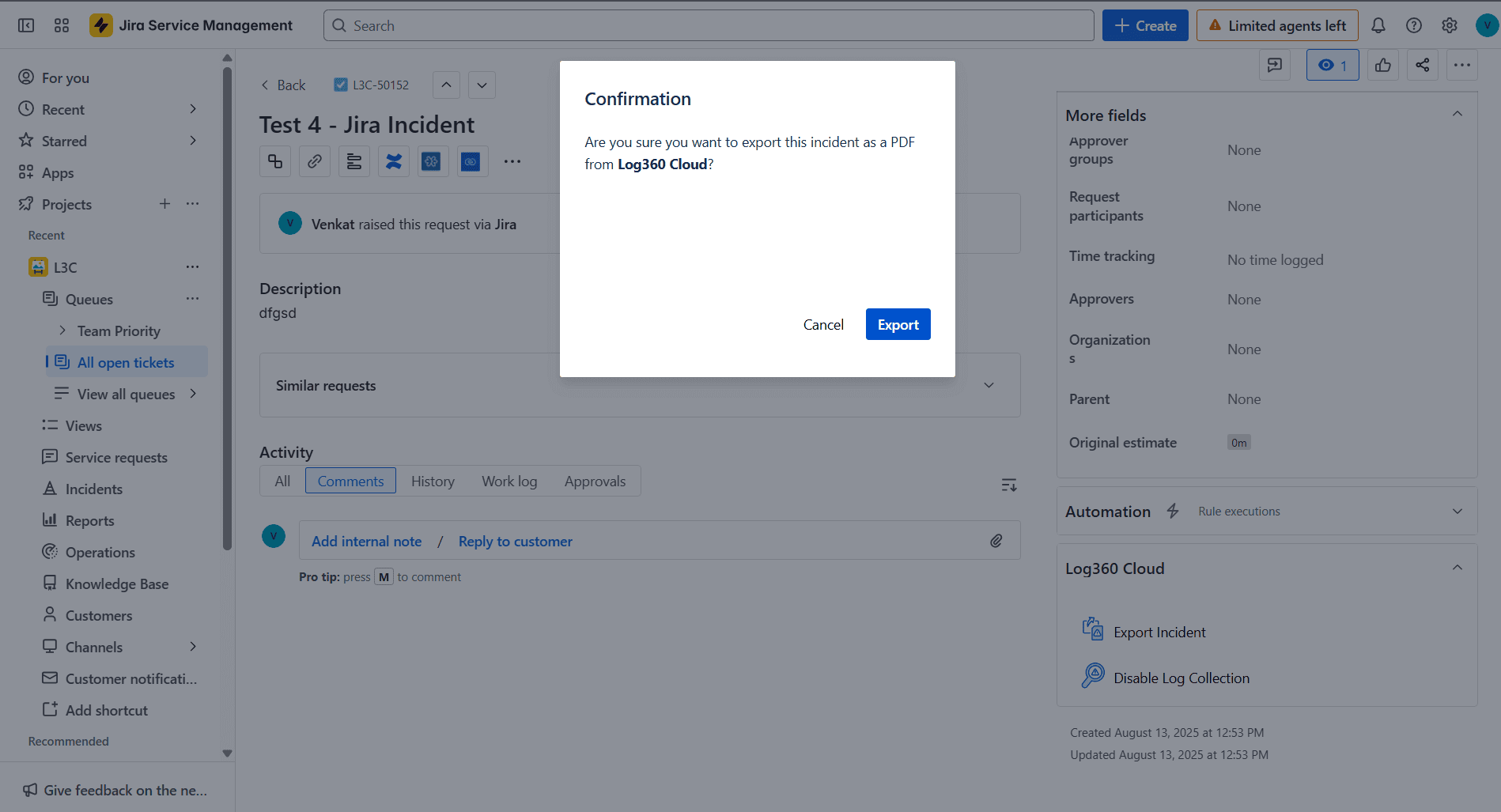 Jira Service Desk On-Demand 集成