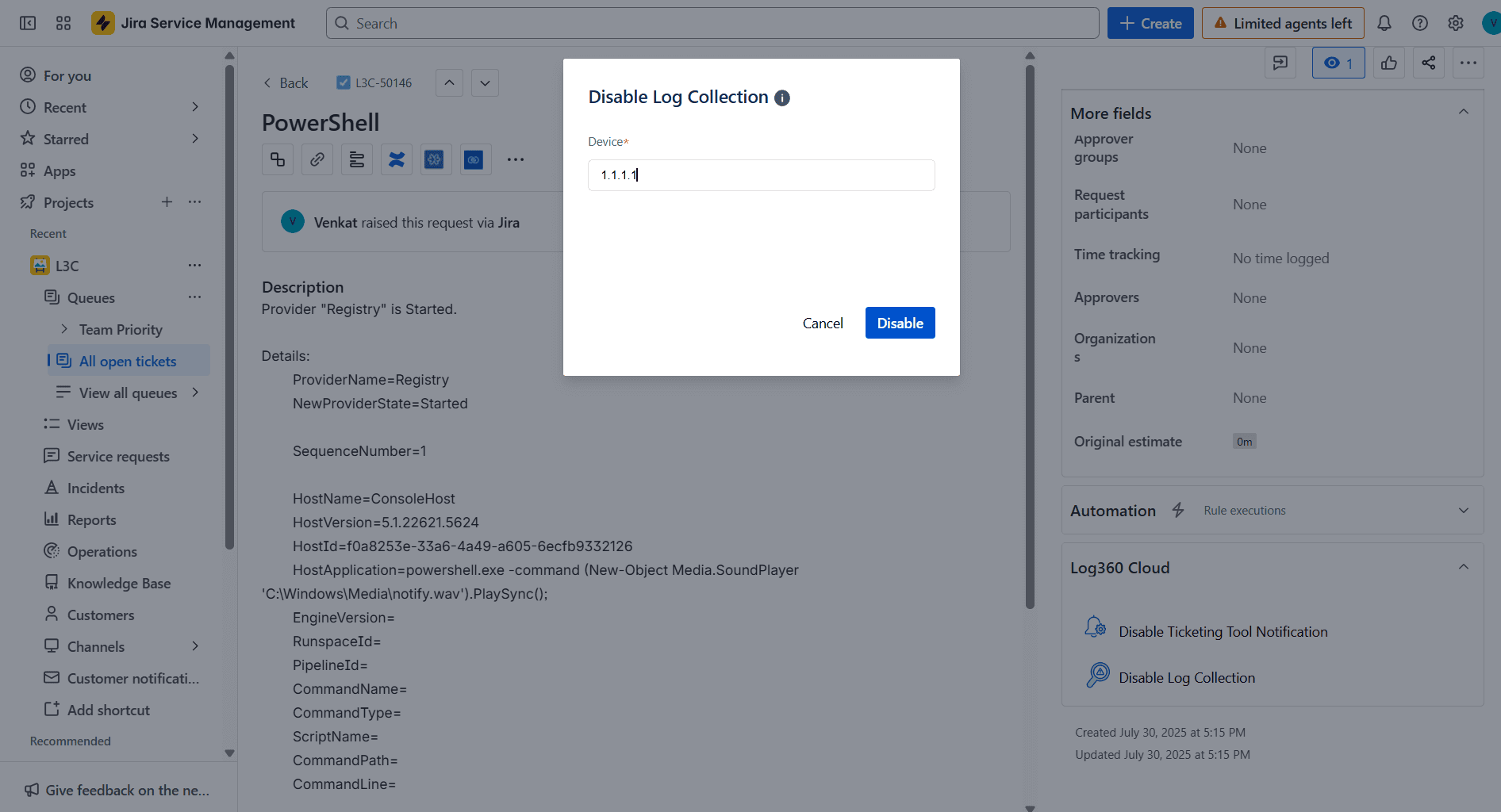 Jira Service Desk On-Demand 集成