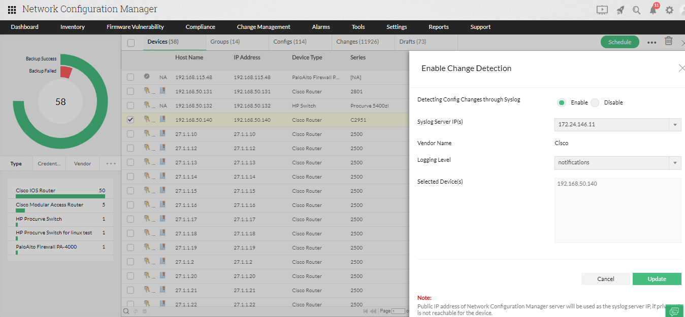 Configuration Backup Tool - ManageEngine Network Configuration Manager
