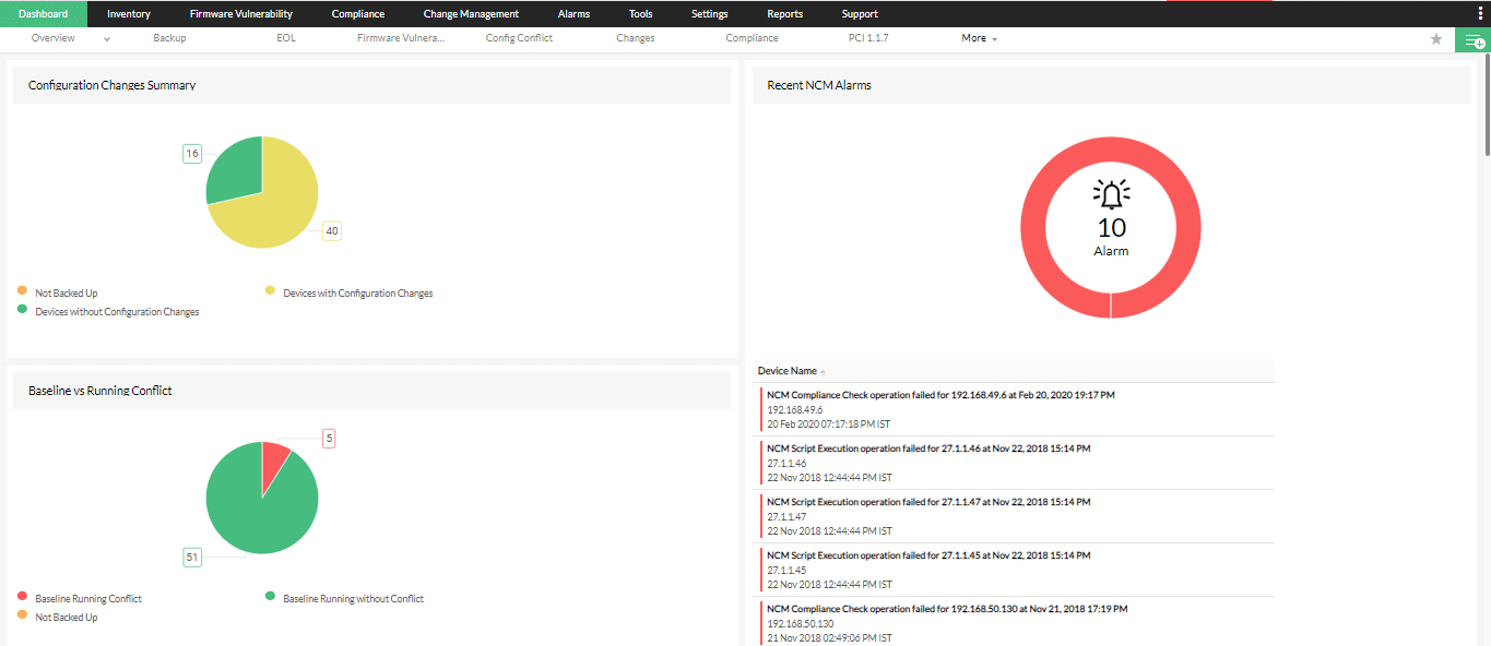 管理Aruba配置 Aruba配置工具 - ManageEngine Network Configuration Manager