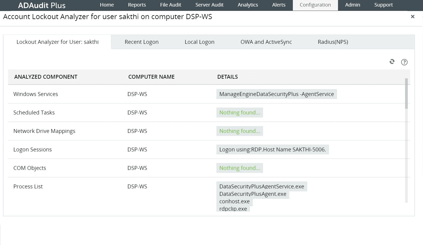 Account lockout analyzer