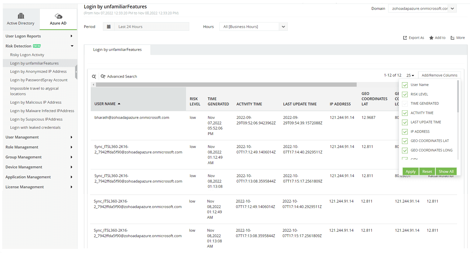 Detect atypical logons