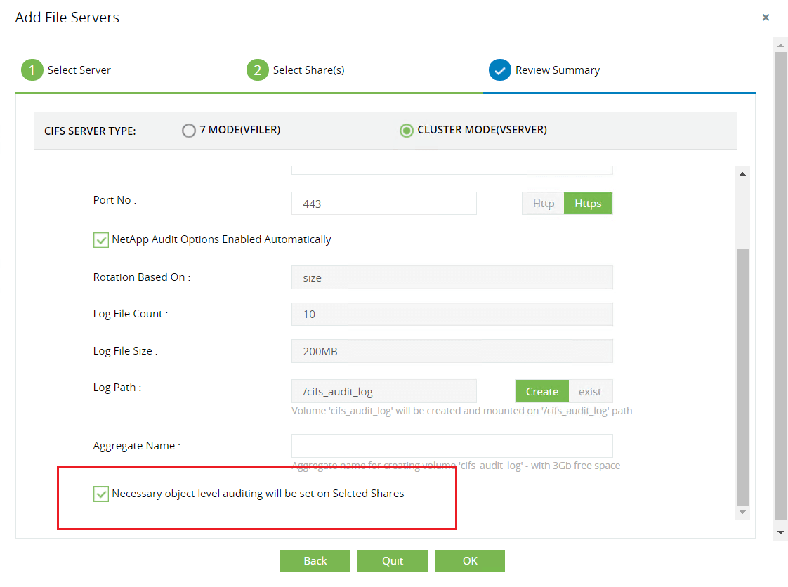 Audit options NetApp cluster auditing guide ManageEngine ADAudit Plus