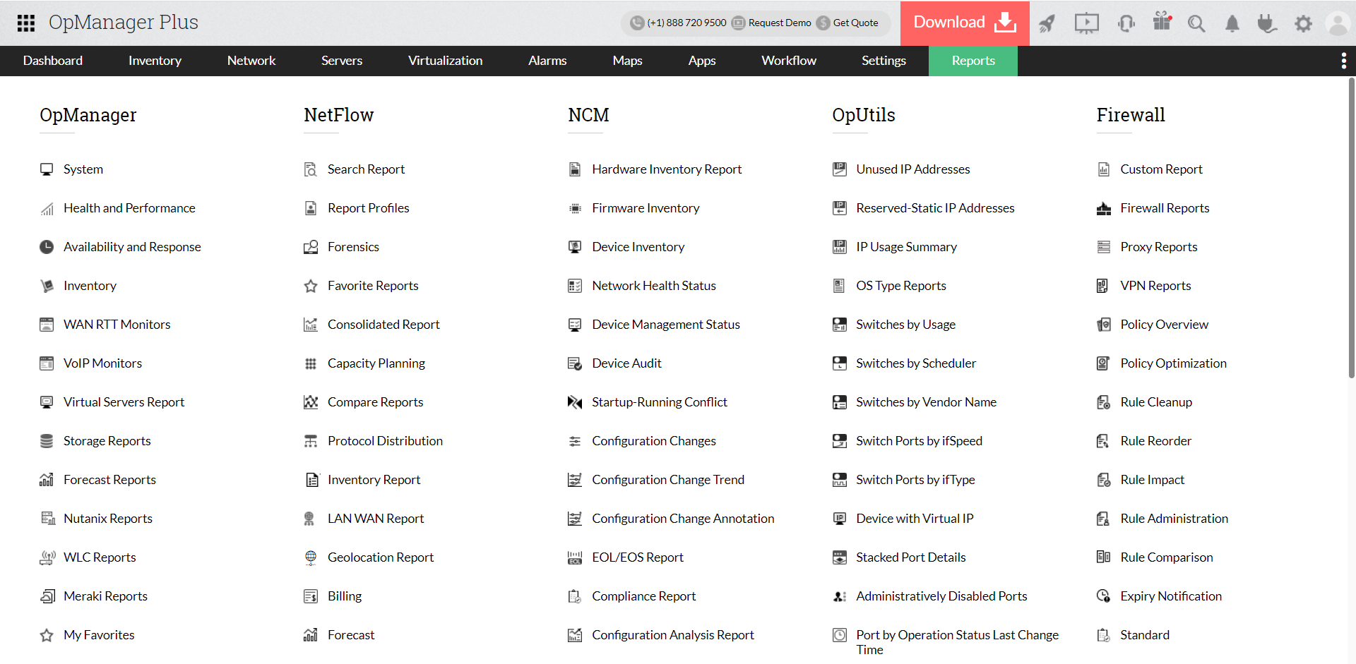 混合网络监视器-ManageEngine OpManager Plus
