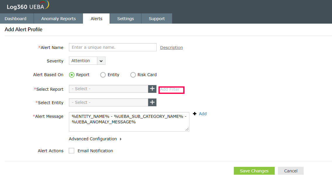 添加过滤器-选择-报告