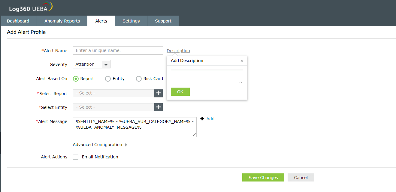 自定义警报配置文件
