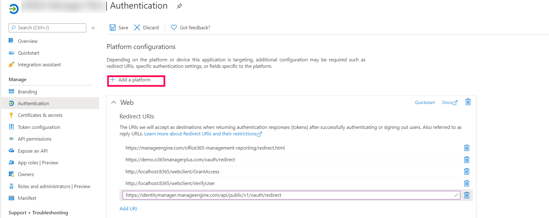 手动 Microsoft 365 租户配置