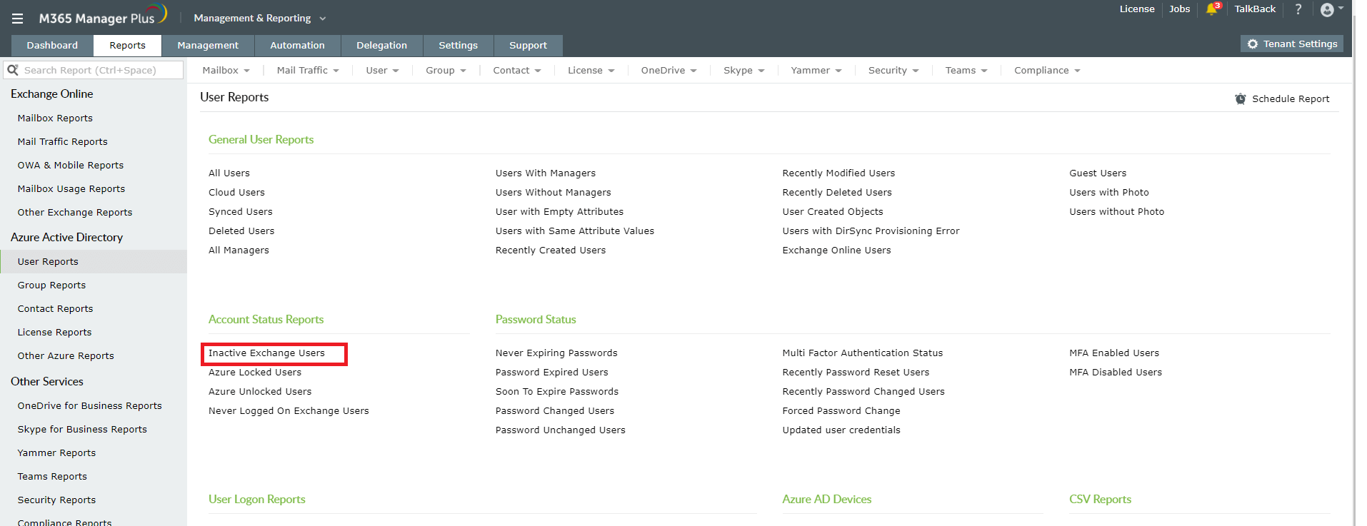 Inactive Exchange Users Reports Inactive Exchange Users Reports
