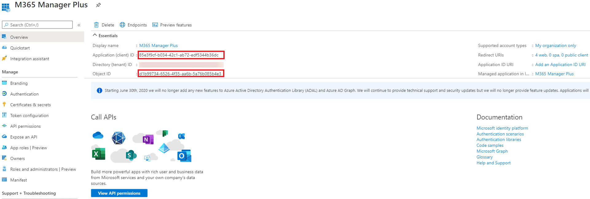 手动 Microsoft 365 租户配置