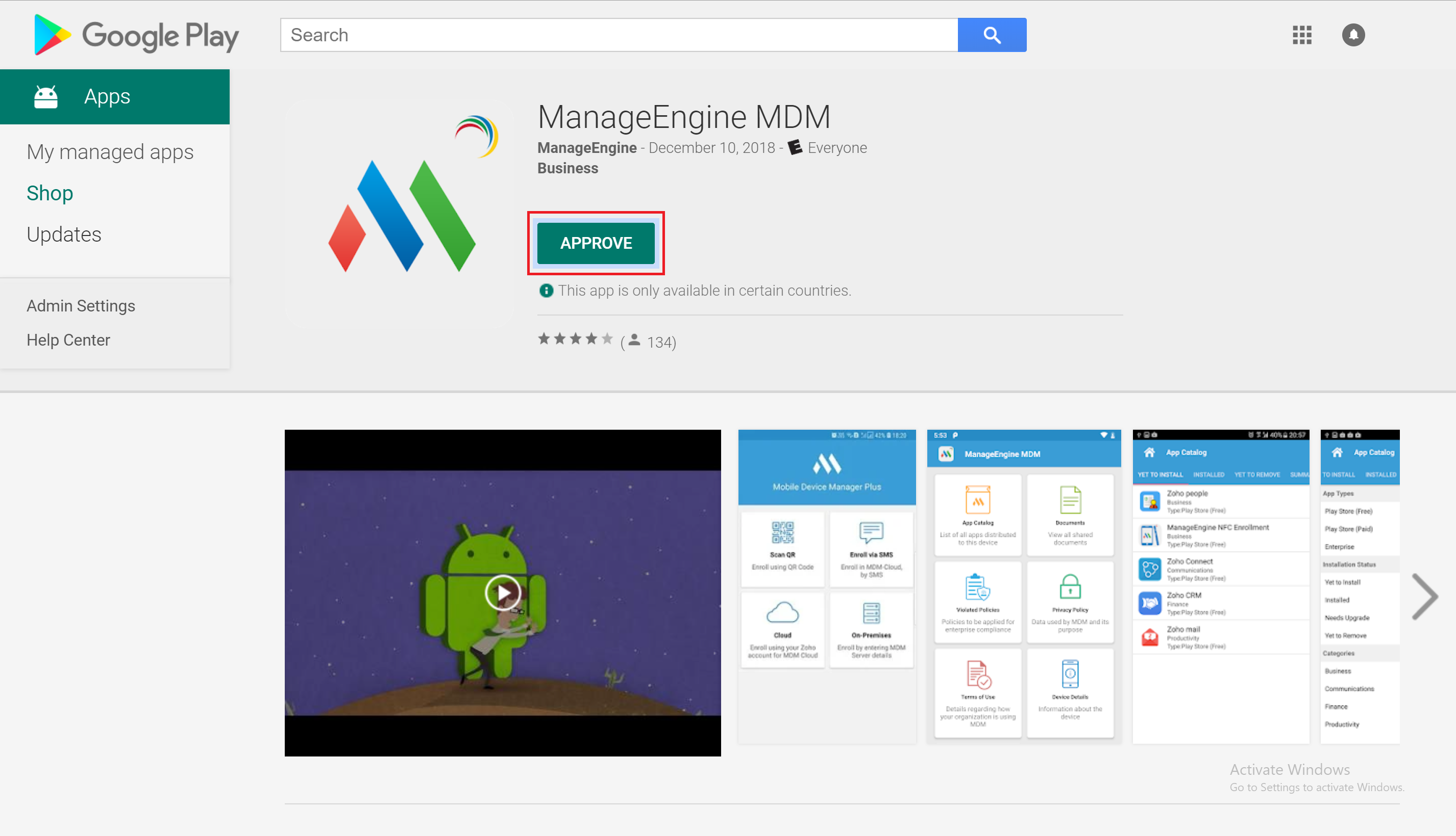Updating MDM app using Play for Work