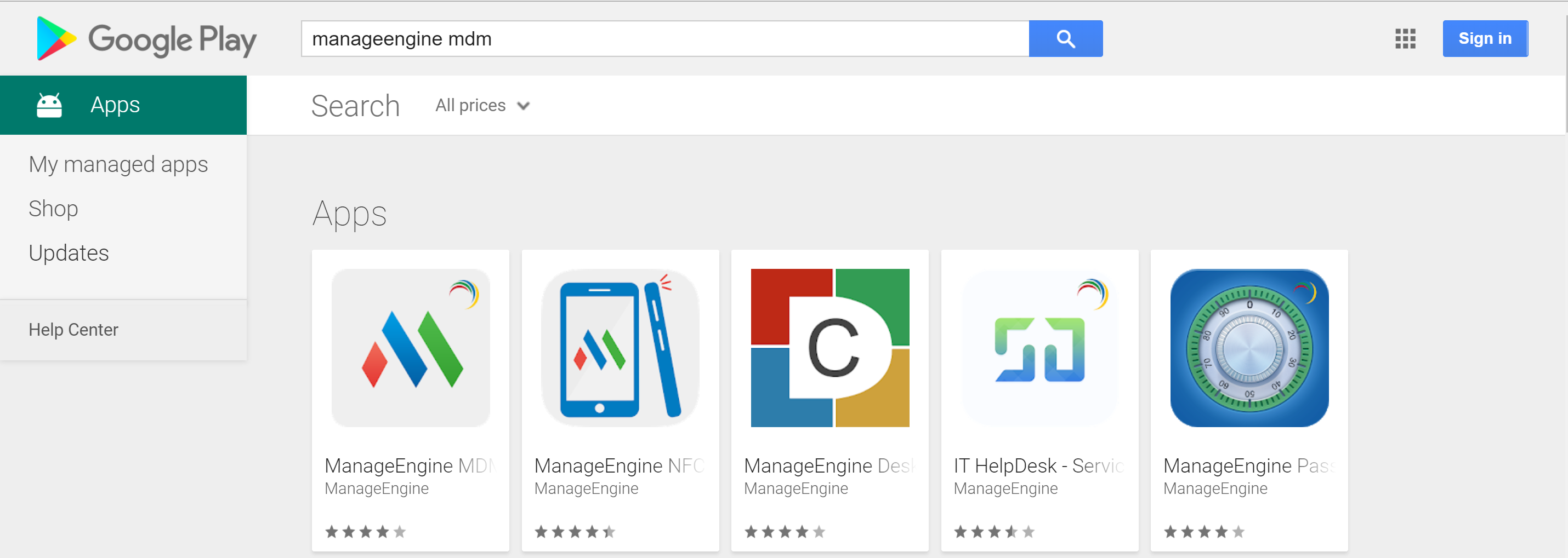 使用Play for Work更新MDM应用
