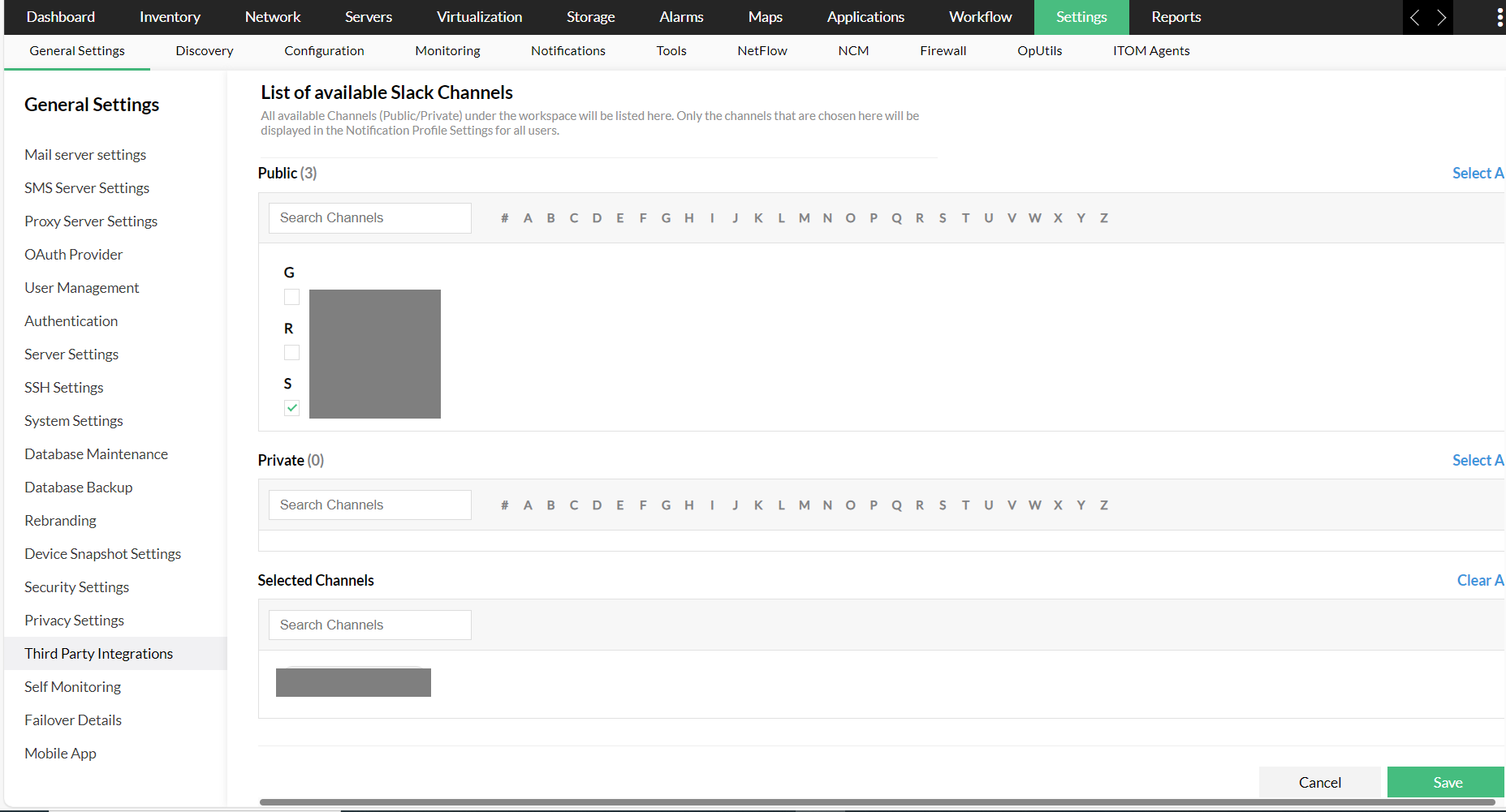 Integrating OpManager with Slack