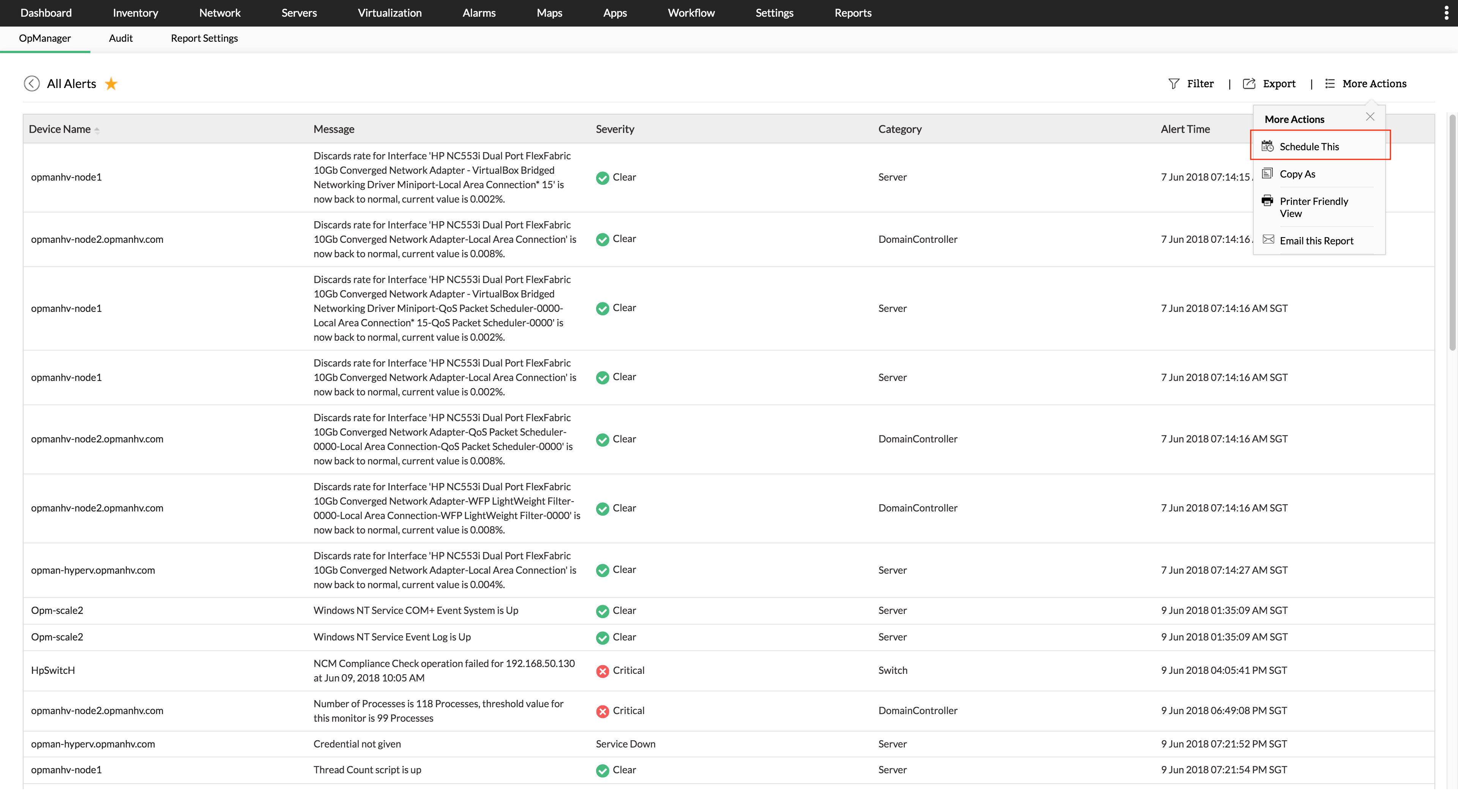 Schedule this report option - ManageEngine OpManager Schedule this report option - OpManager