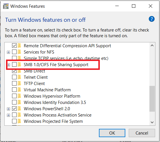 Blocking smbv1 in Windows