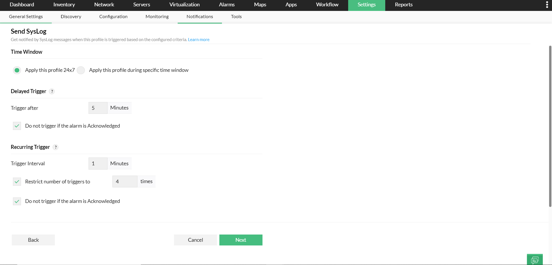 syslogs-notifprof-3 Syslog notification profile in OpManager