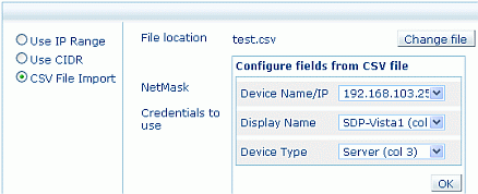 discover devices from csv