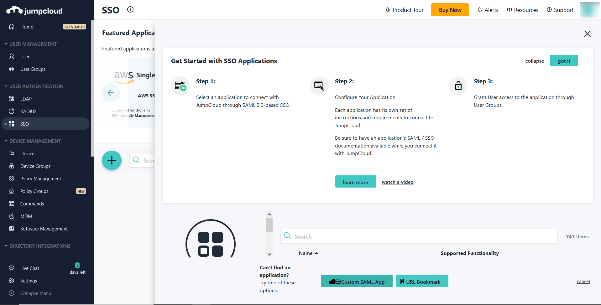 Configure JumpCloud IdP in OpManager