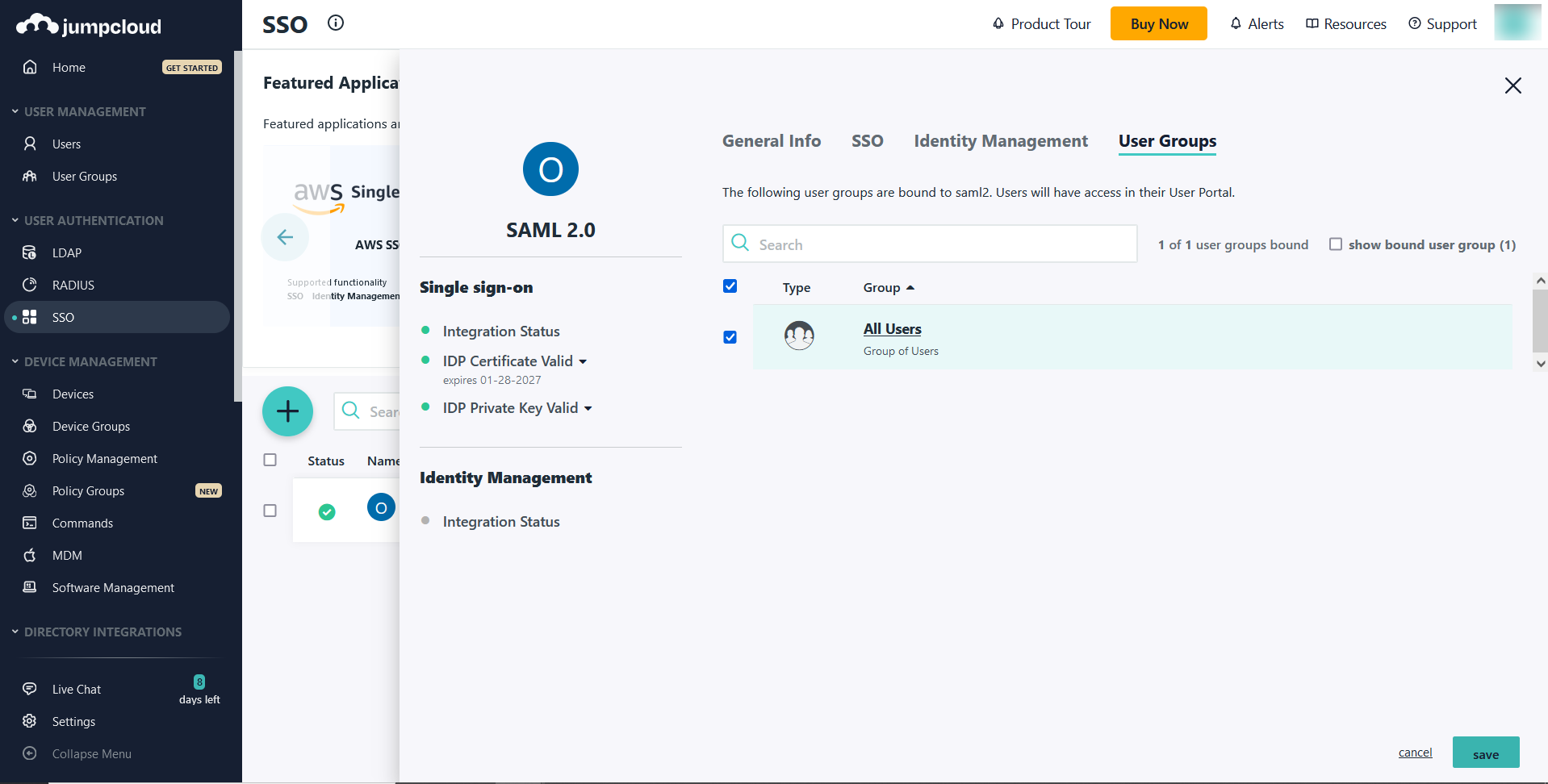 Configure JumpCloud IdP in OpManager