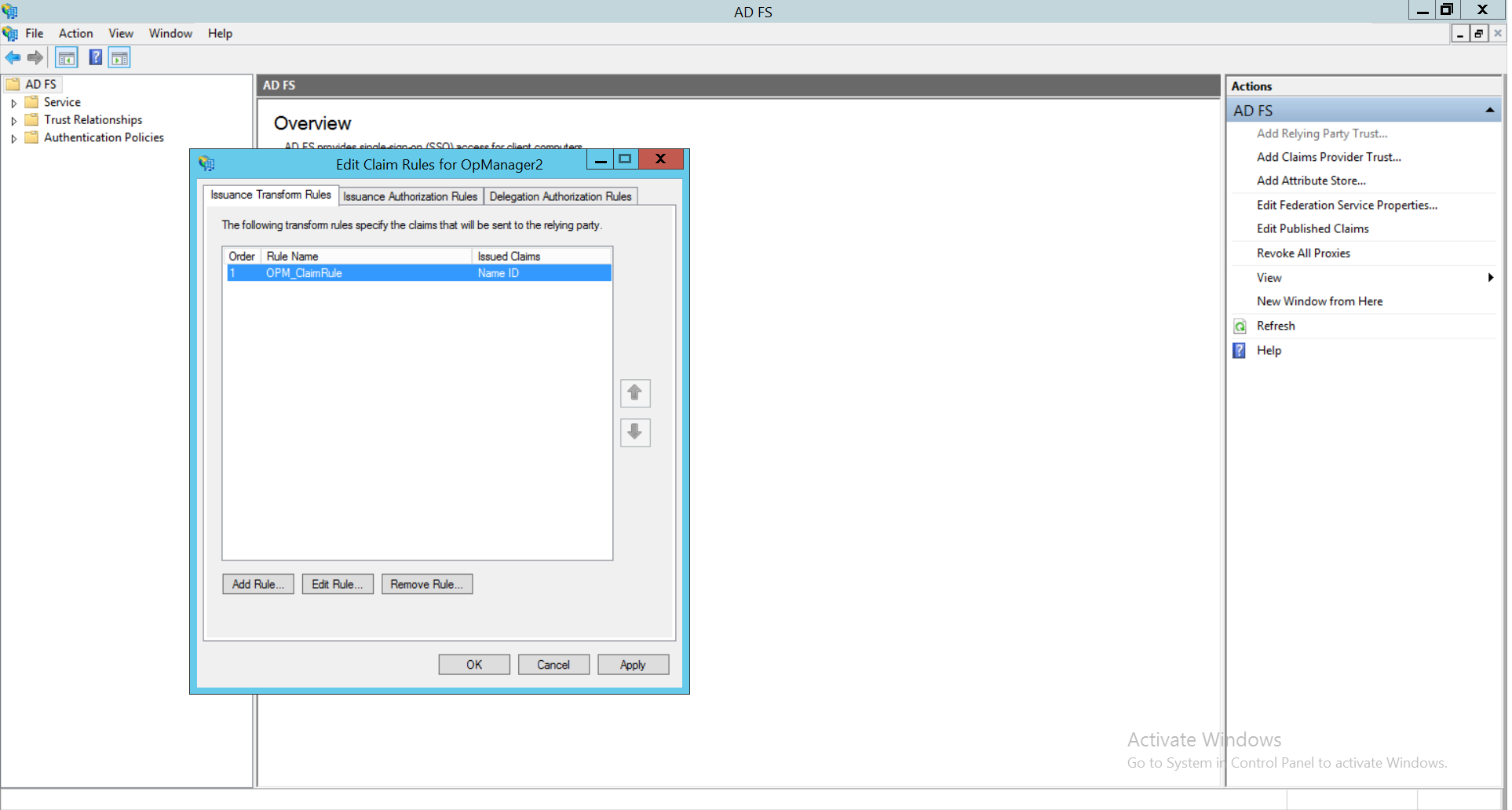 Configure ADFS IdP in OpManager