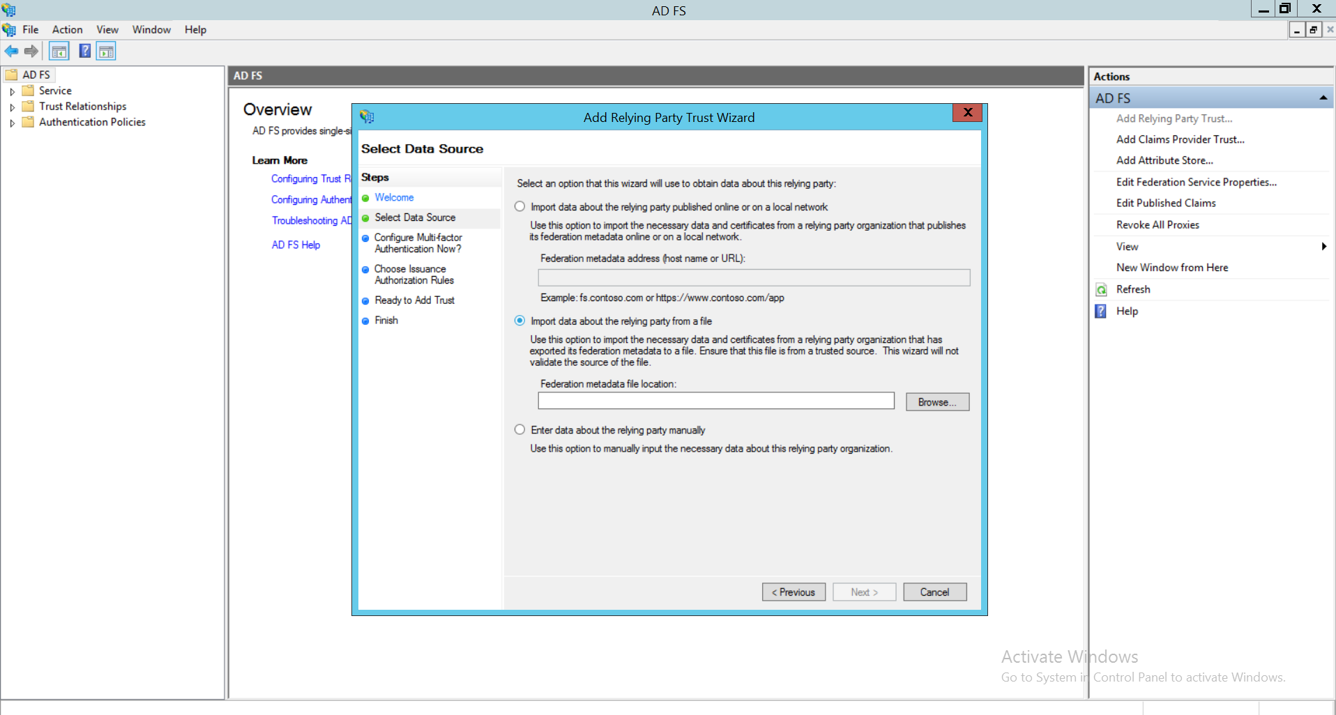 Configure ADFS IdP in OpManager