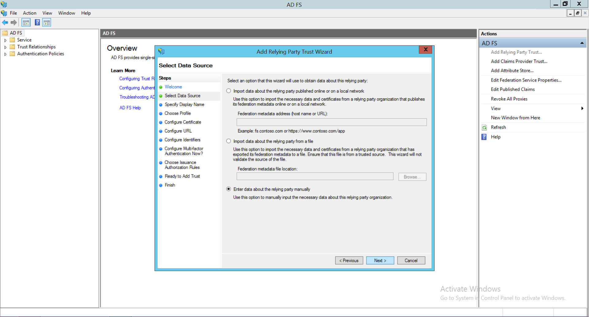 Configure ADFS IdP in OpManager