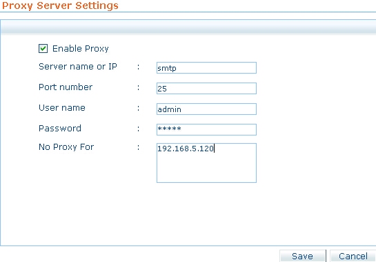 Proxy Server Settings