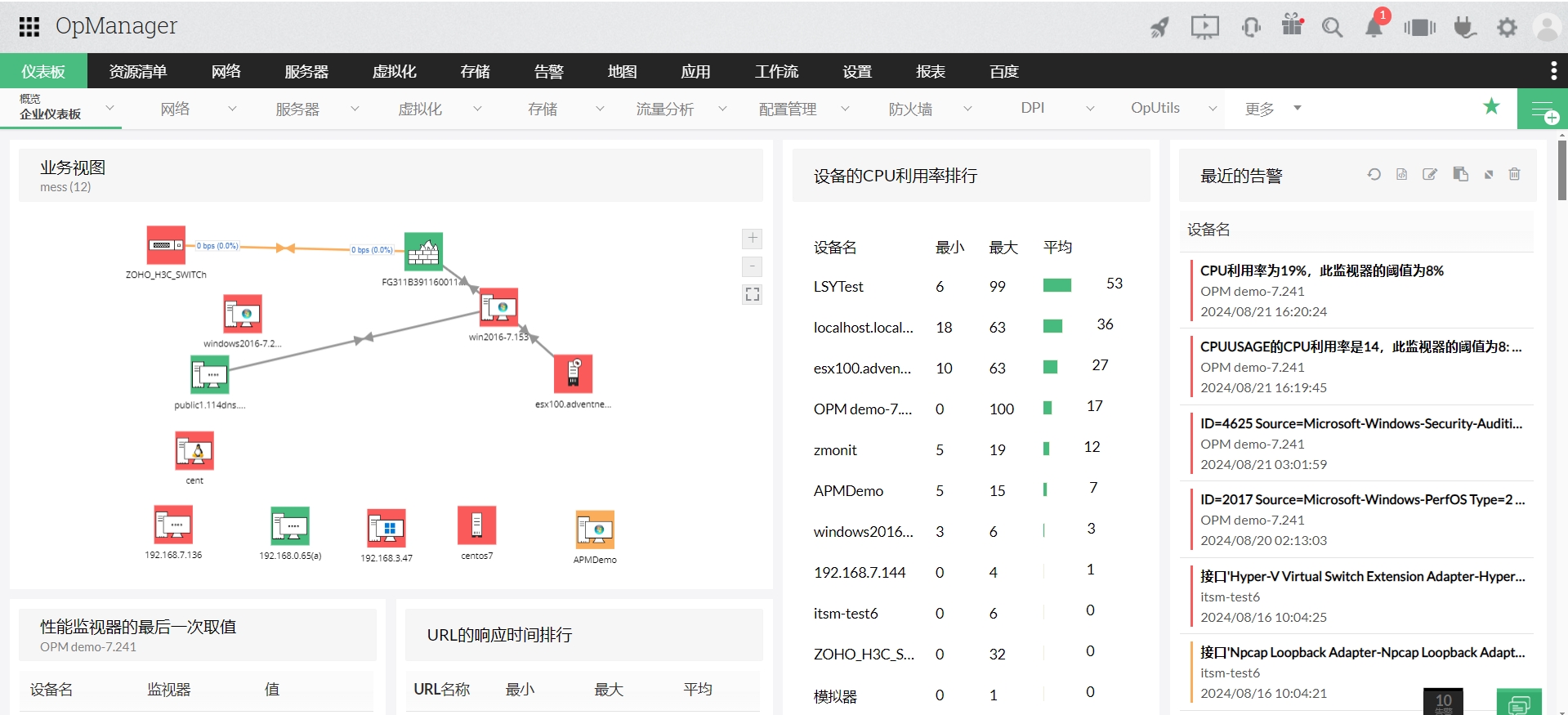 分布式网络监控软件-ManageEngine OpManager