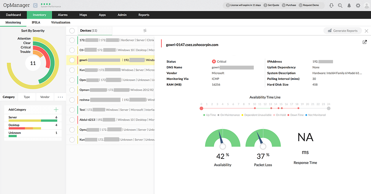 分布式监控解决方案 - ManageEngine OpManager