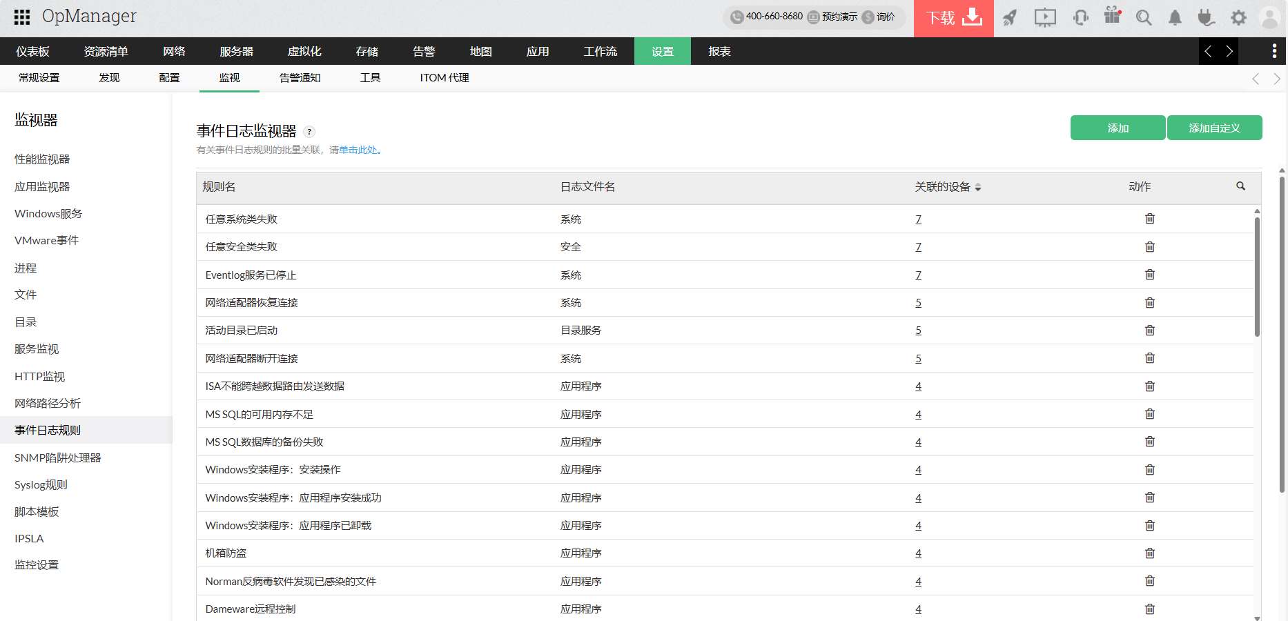 网络活动监视工具 - ManageEngine OpManager