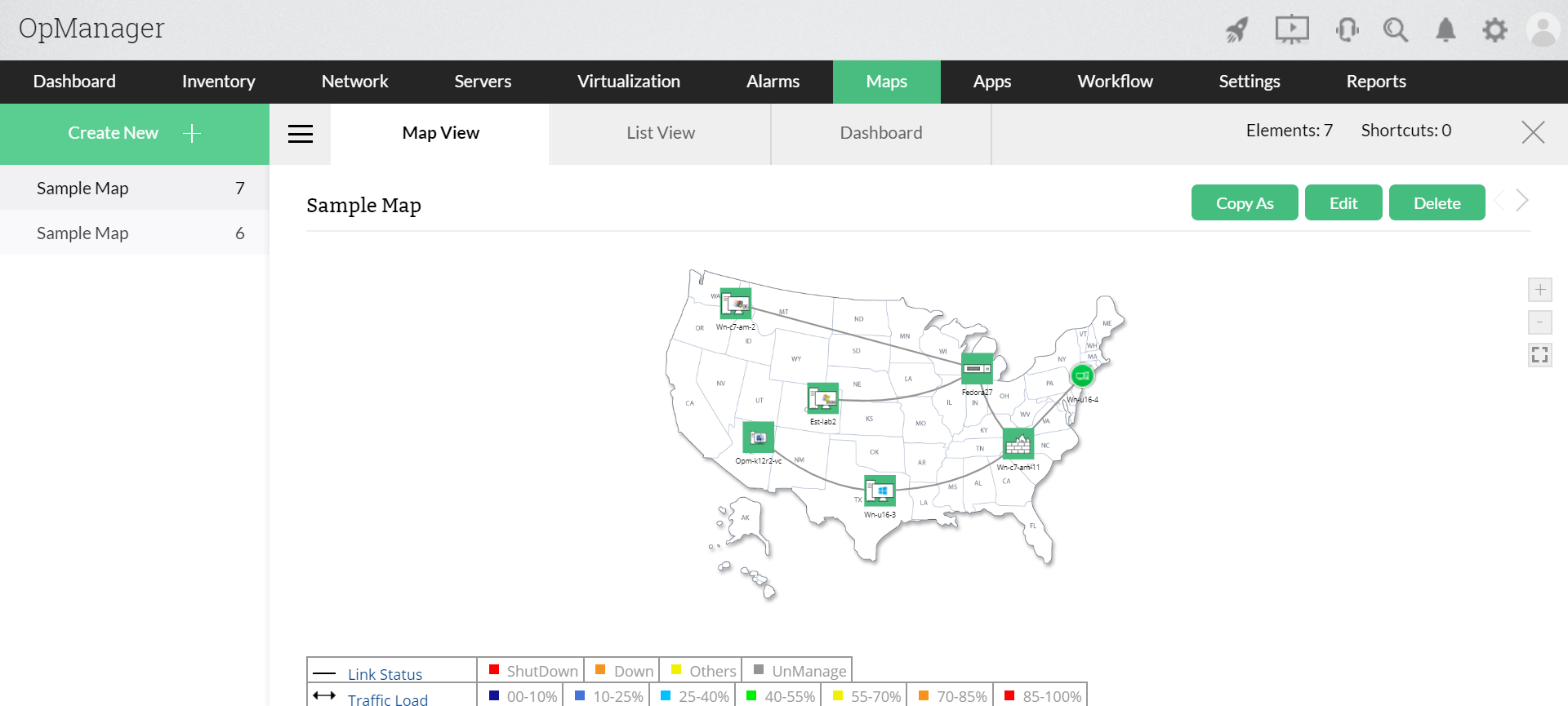 OpManager拓扑展示
