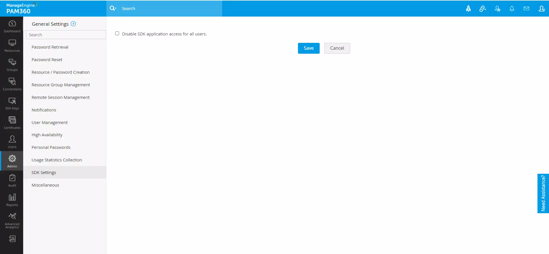 Click to Expand sdk settings