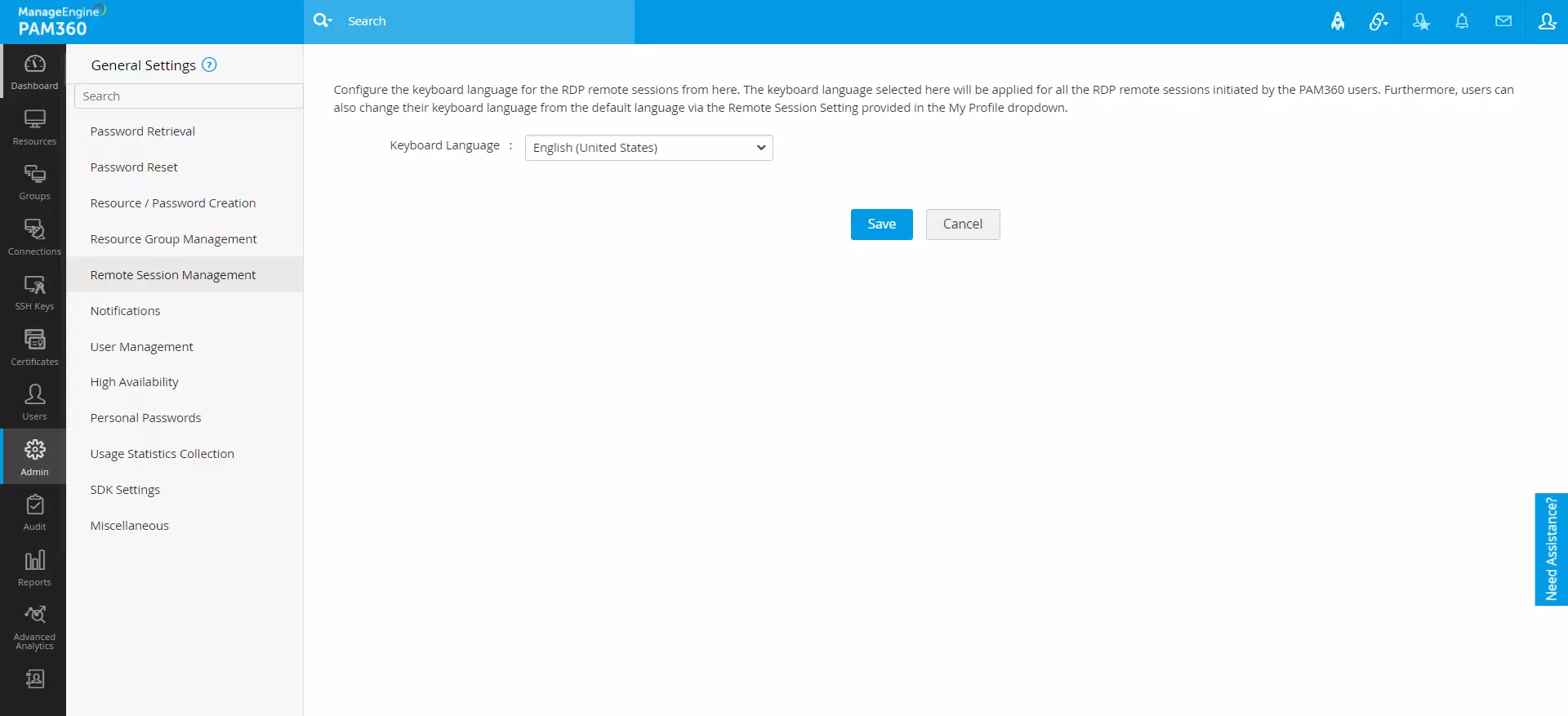 Click to Expand remote session management