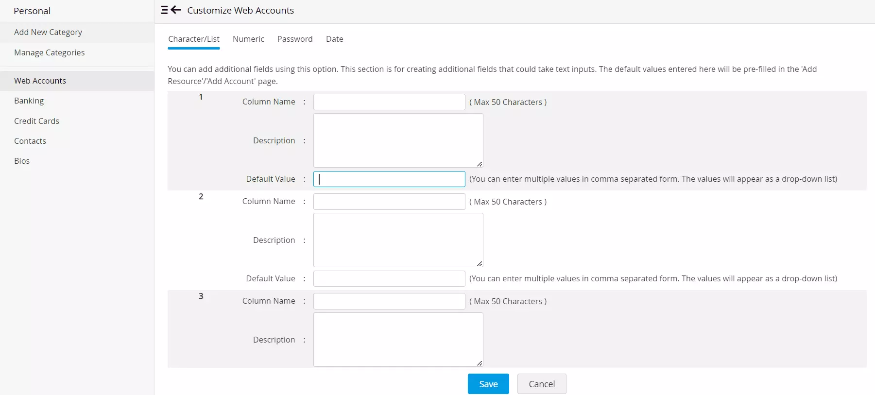 Click to Expand custom fields