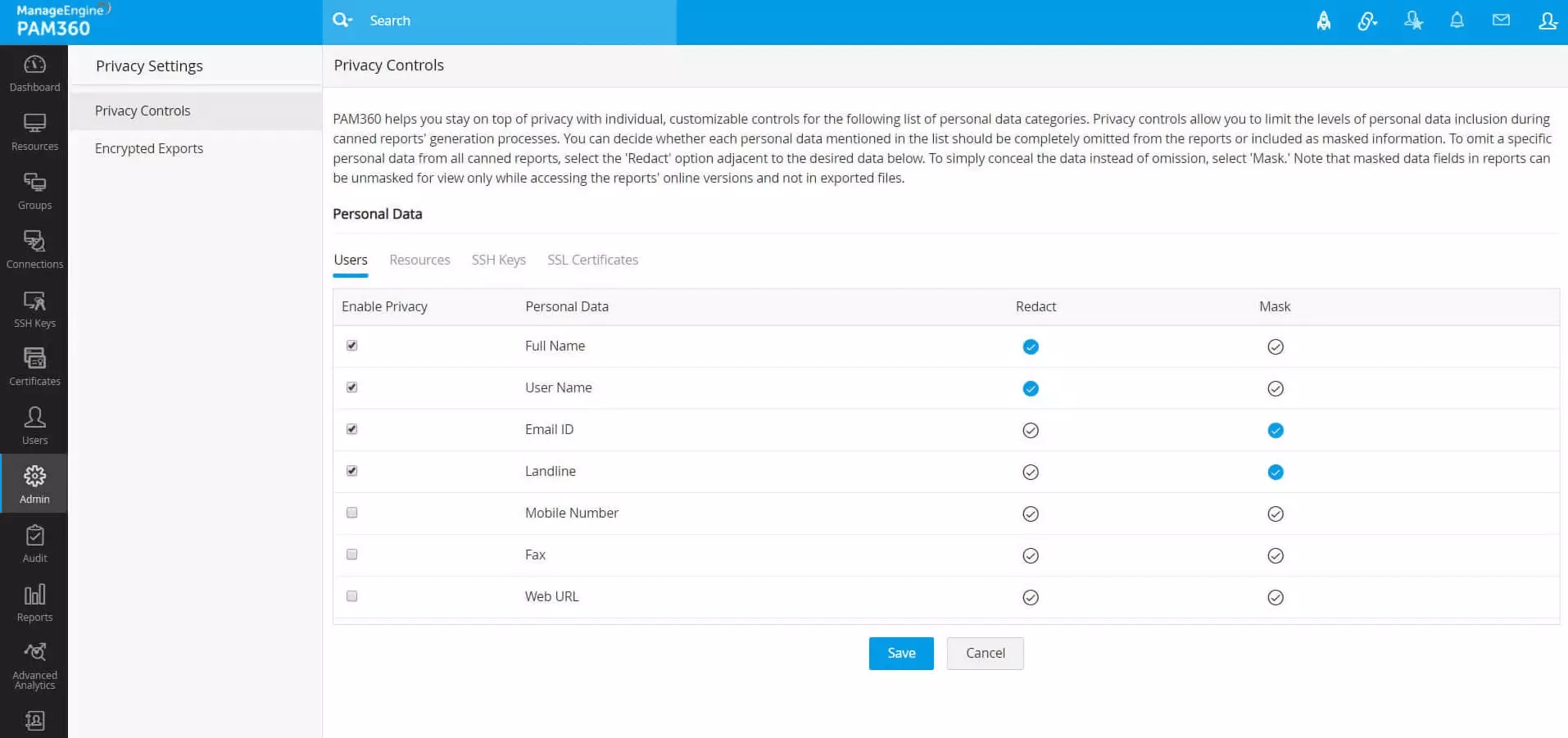 Privacy Controls