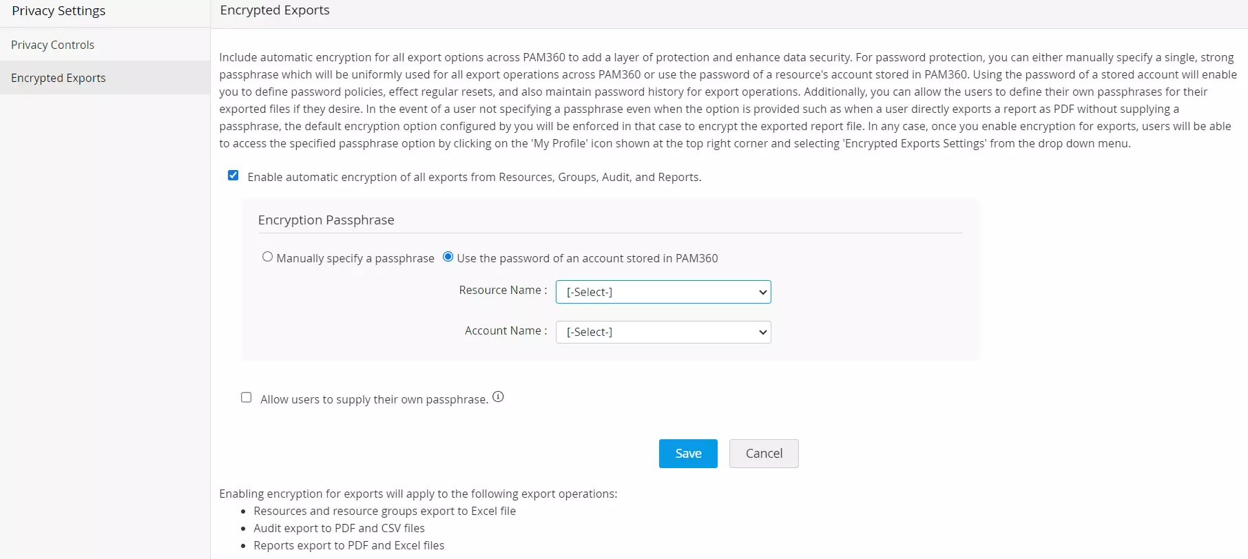 Click to Expand Encryption Passphrase