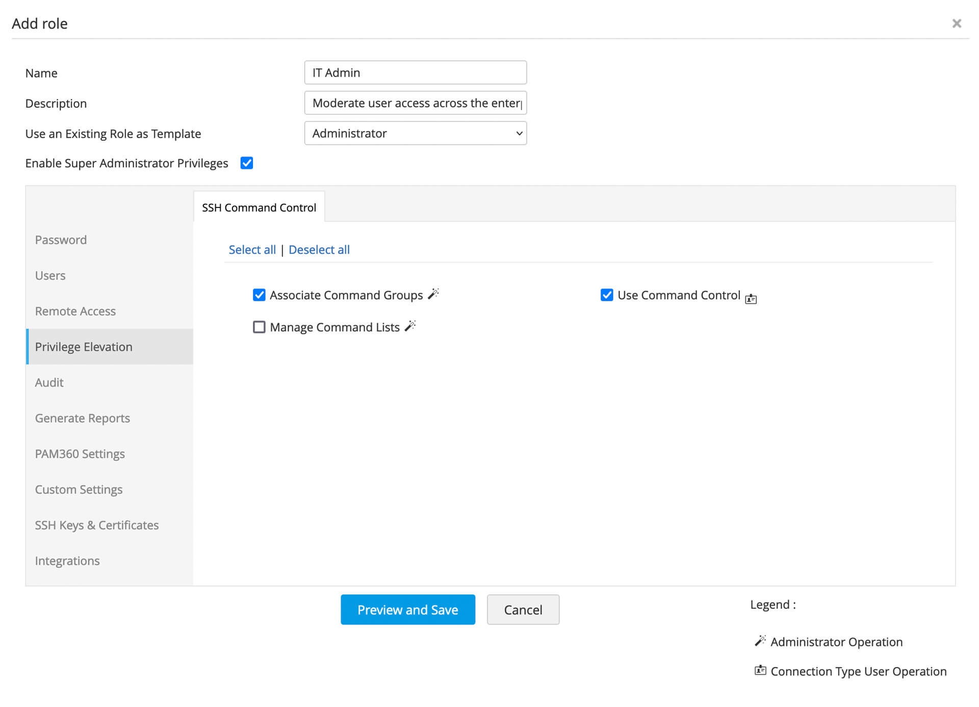 自定义管理角色