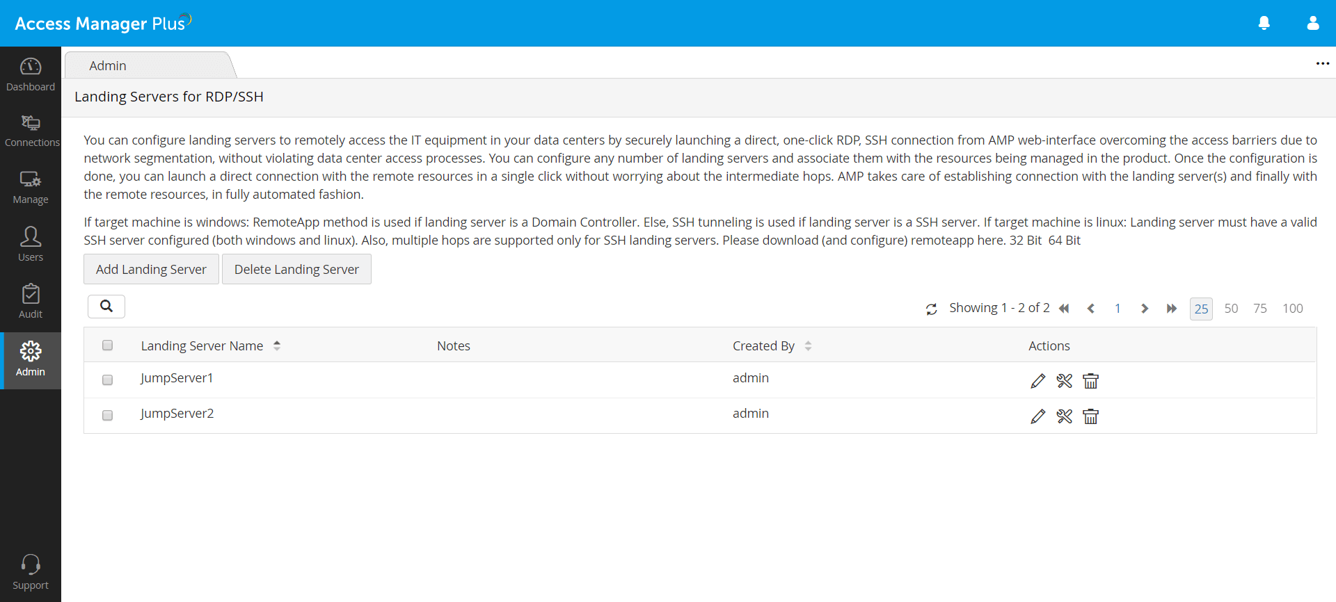 建立RDP/SSH著陸伺服器-Access Manager Plus