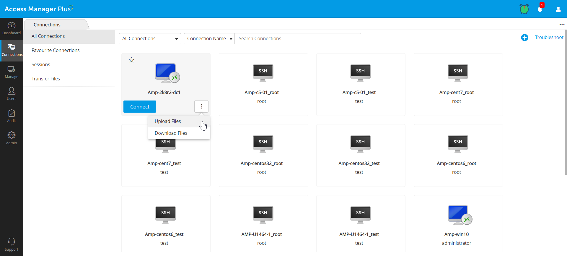 上传和下载文件 - Access Manager Plus