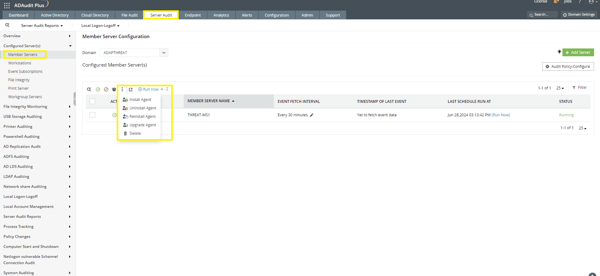 ADAuditPlus代理配置设置