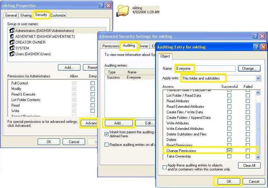 Enabling NetApp Auditing through SACL