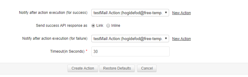 Webhook/REST API Action - Mail Notifications