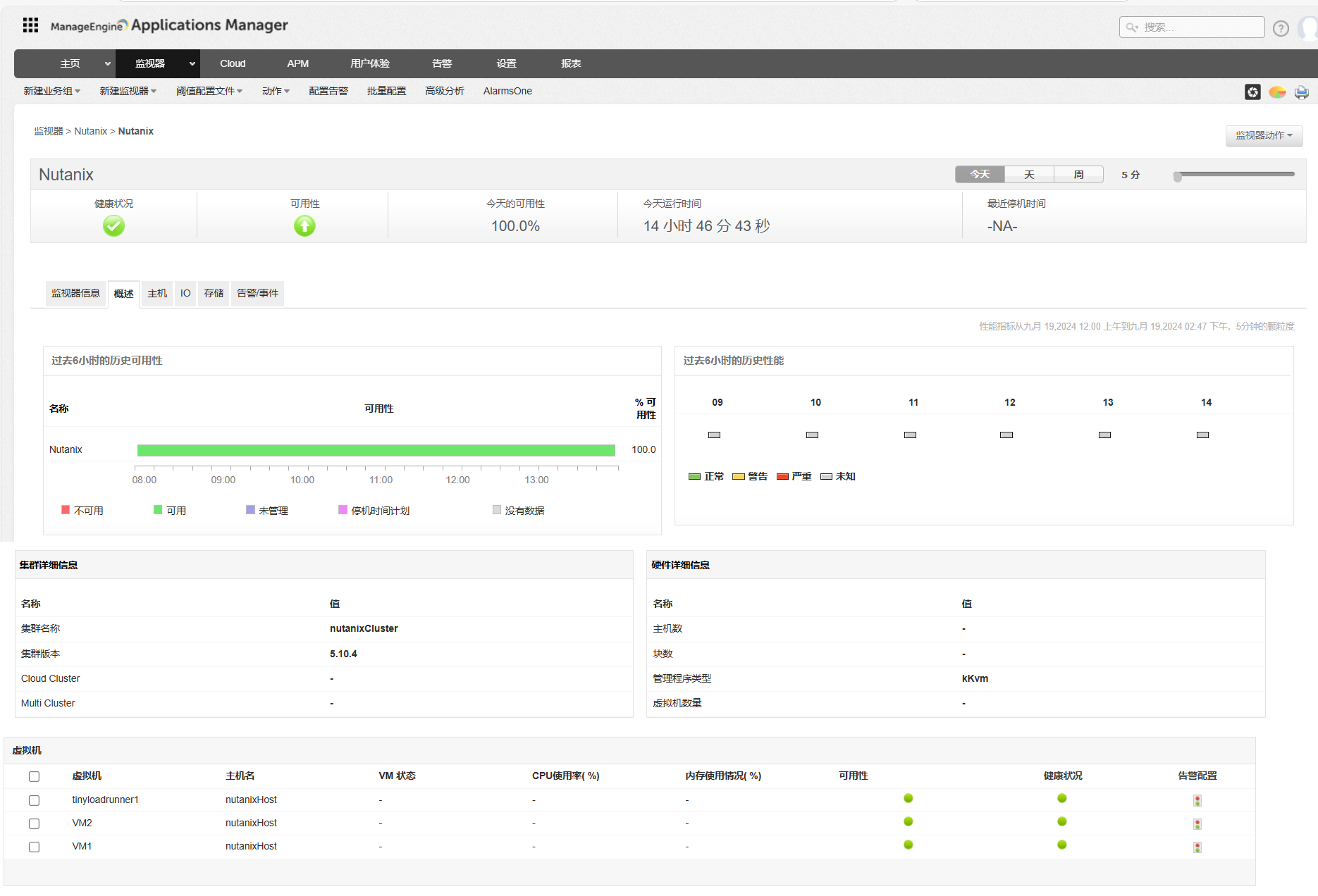 Nutanix监视器 - ManageEngine Applications Manager