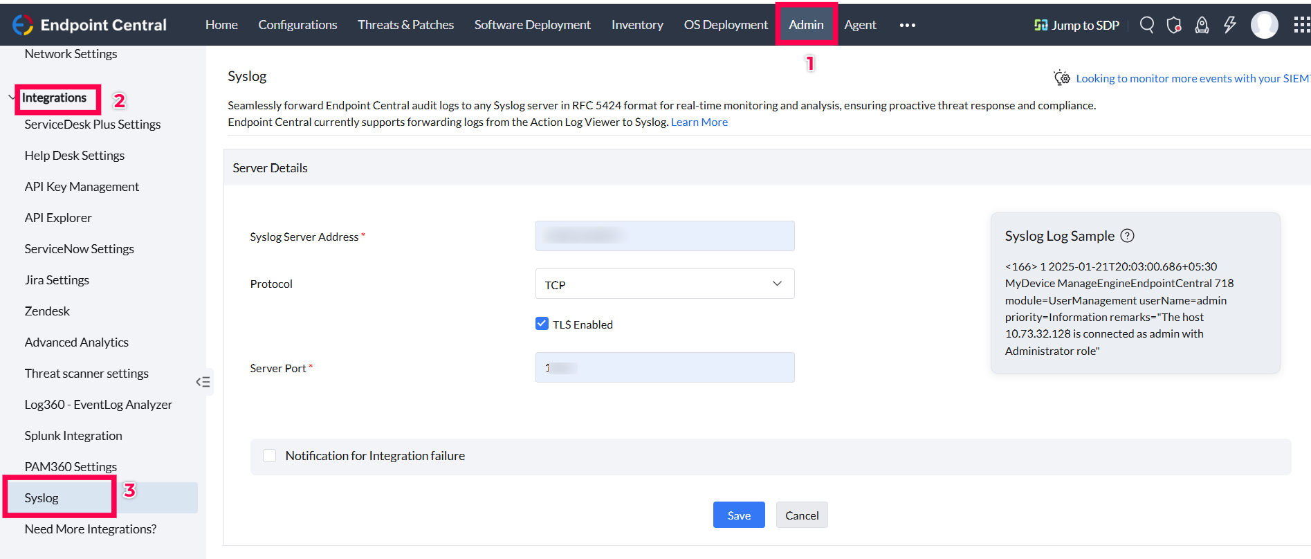 Syslog 服务器详情